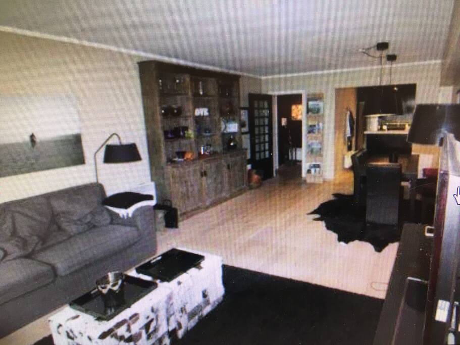 living room /dining room and open kitchen. Salon/ salle à manger/ cuisine ouverte