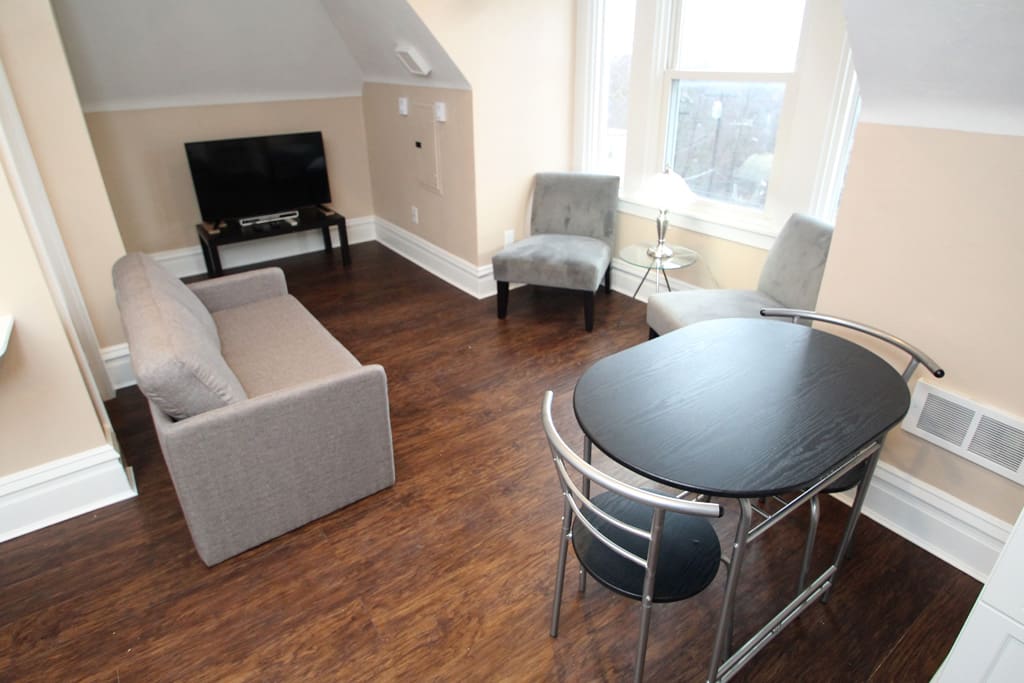 Enjoy TV or quiet time in the living room space!