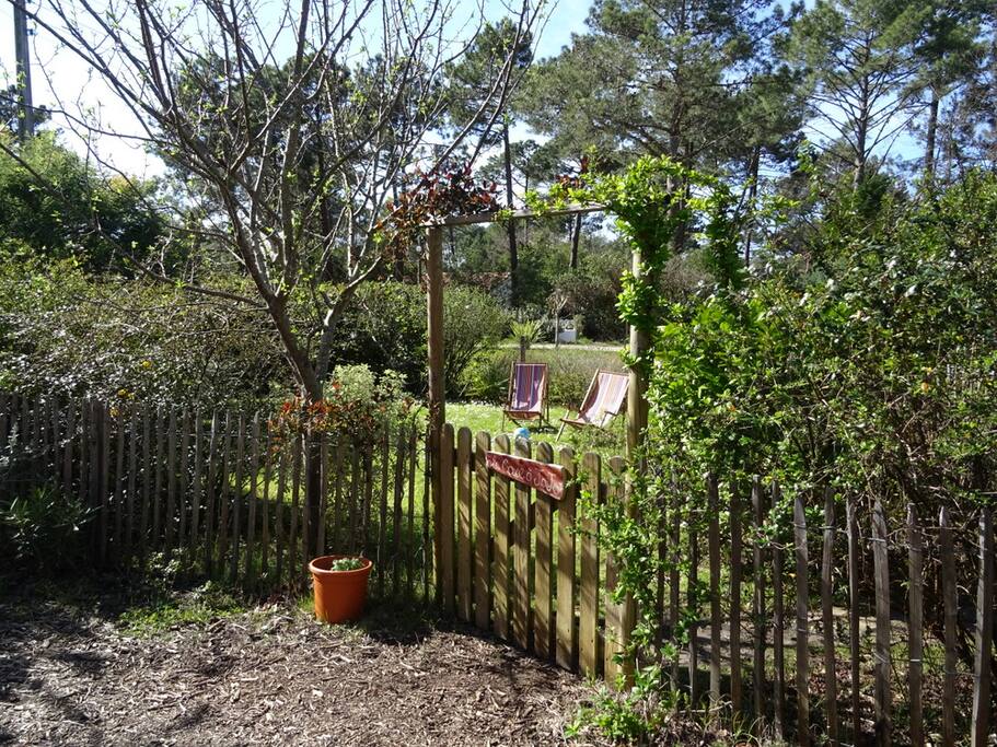 Entrée dans le jardin de la case