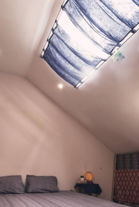 Bed room with chilling ceiling