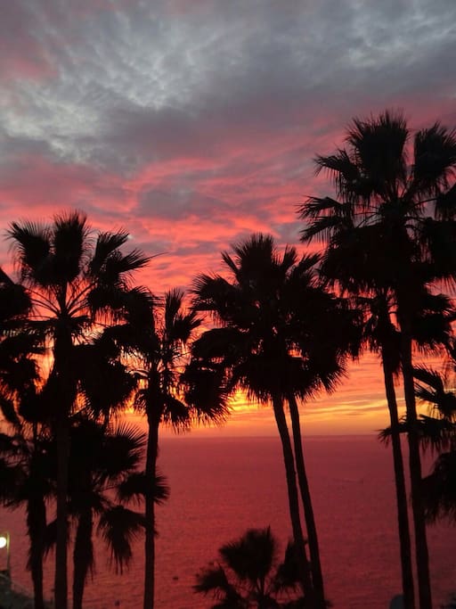 Sunset views from the apartment's terrace,