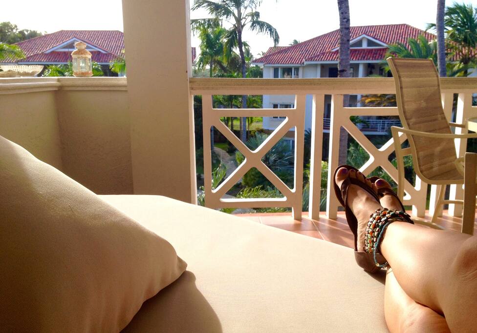 View from lounge bed on the balcony
