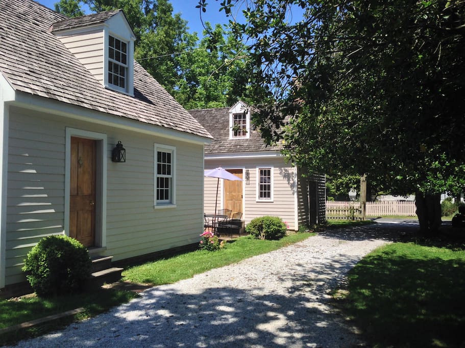 South side of W Melson house with Patio in center