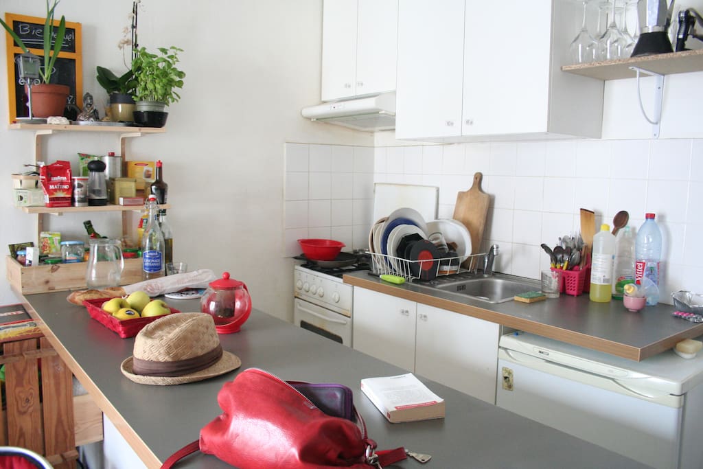 cuisine très lumineuse avec un grand bar. Vous y trouverez le nécessaire pour cuisiner.