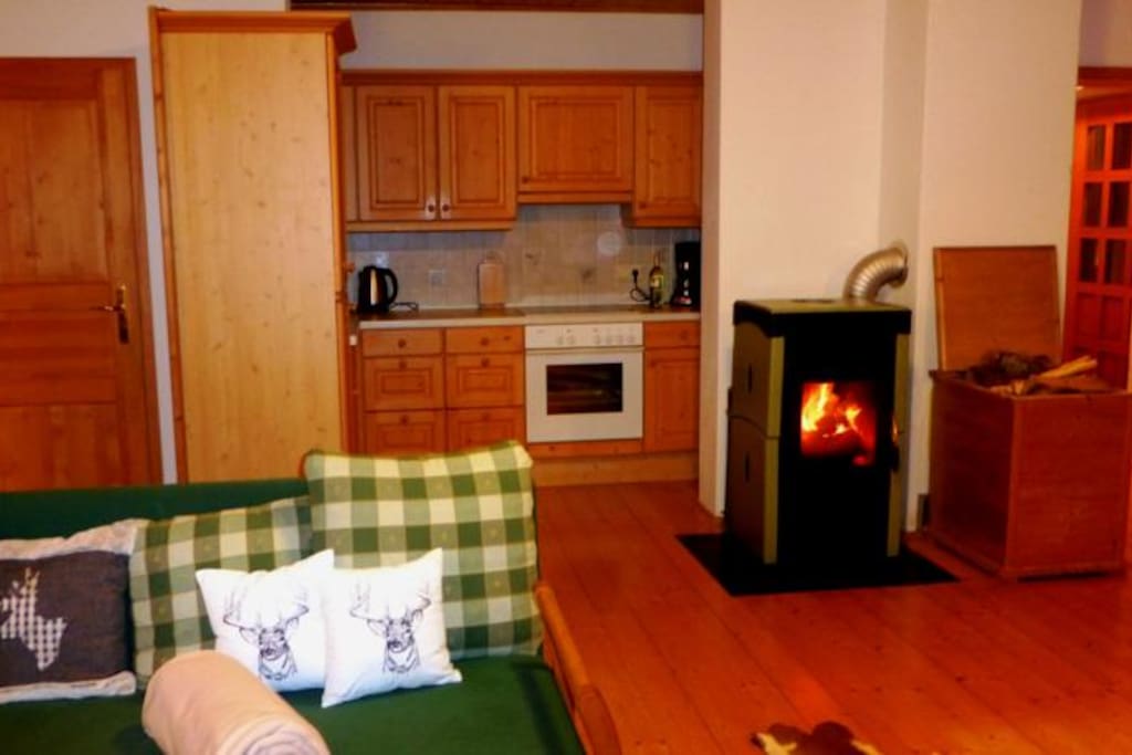 Küche mit Kamin