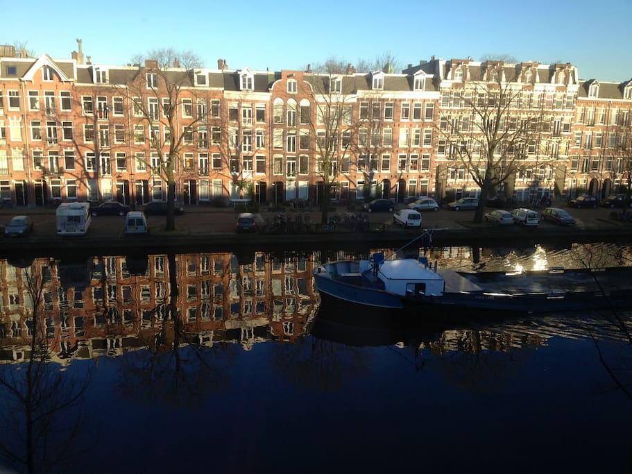 Beautiful canal view from living room