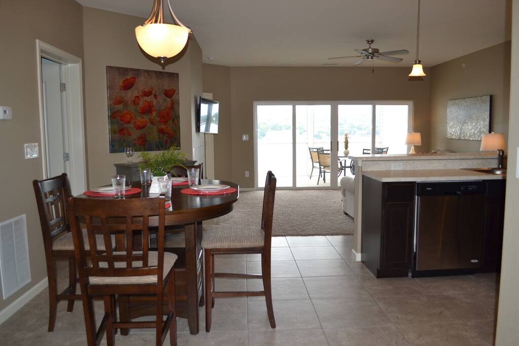 Spacious layout is comfortable for a houseful.