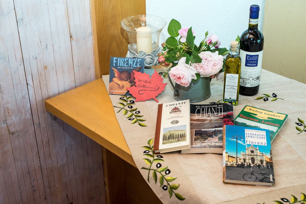 Welcome with vine and our Olive Oil
