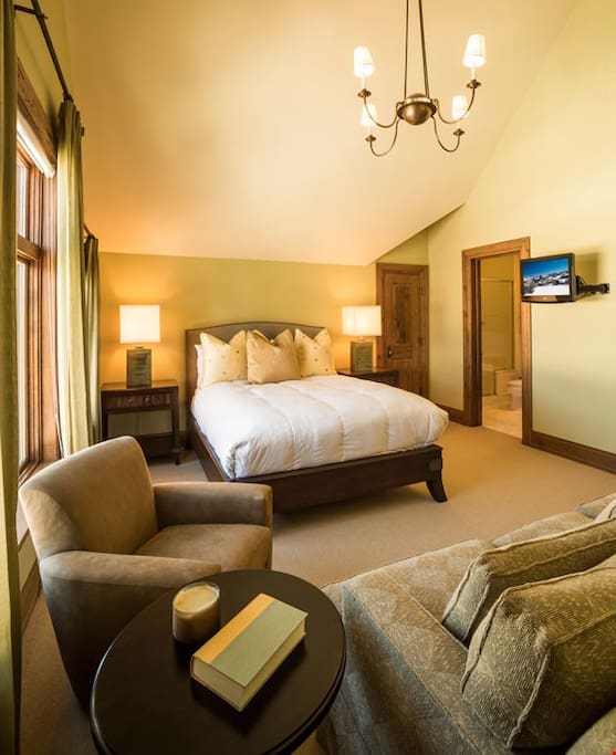 Get a good night sleep in the master bedroom.