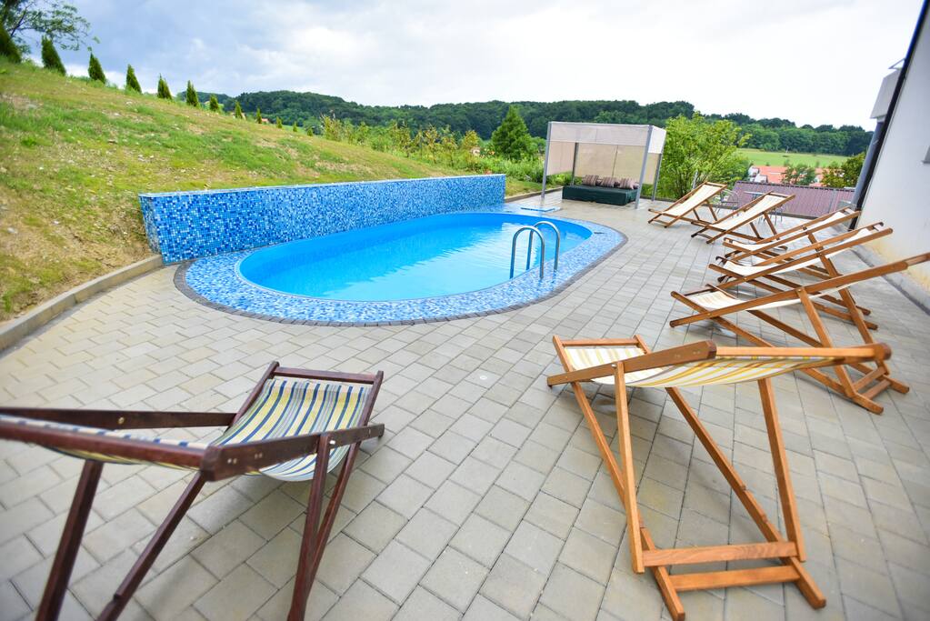 view on the swimming pool