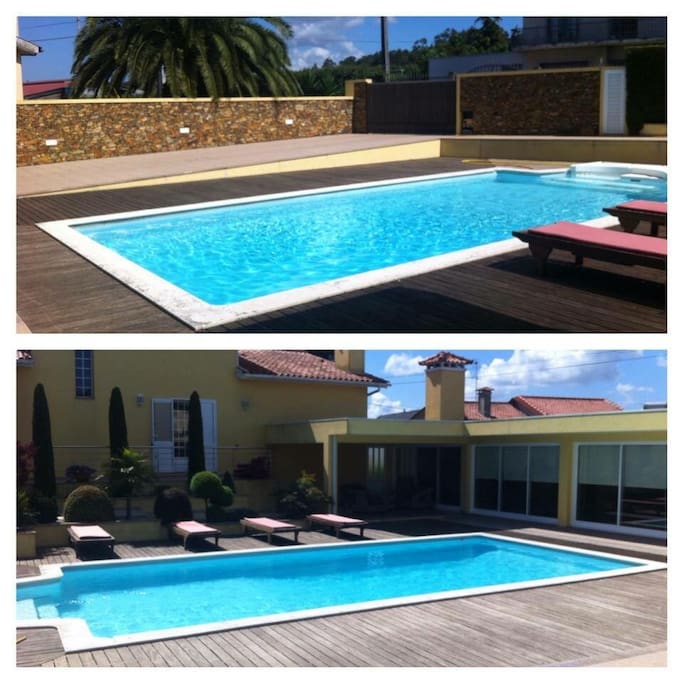 Piscine à l'arrière de la maison.