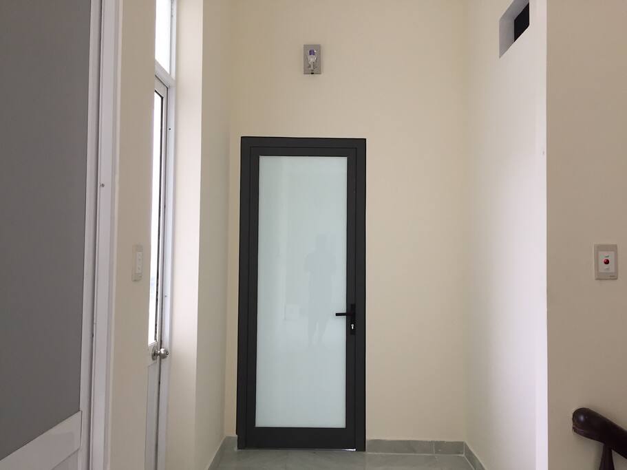 Door to the room, there is a big balcony on left side where you can dry your clothes.