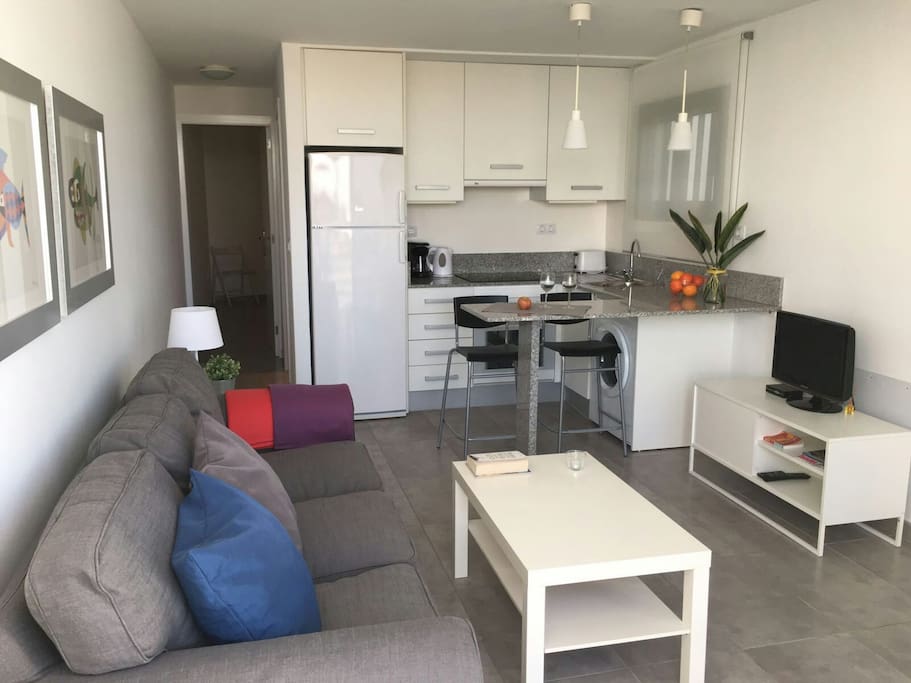 Apartment's living room + kitchen