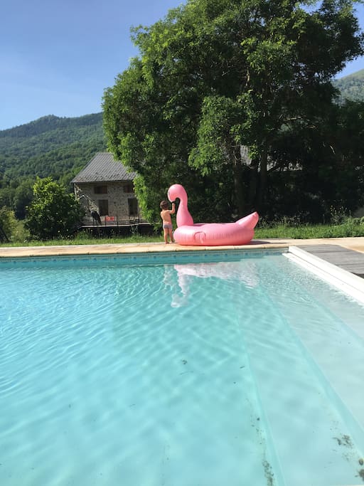 piscine et vue sur la maison