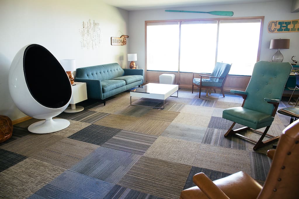 Living room with mid-century look.