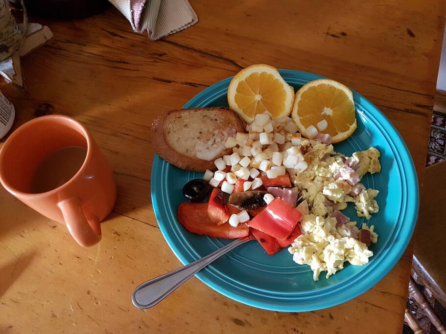 Homemade breakfast made to accommodate your likes or allergies.