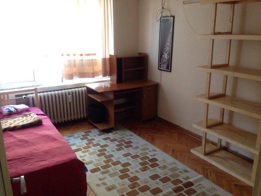 The room with double bed, no more carpet