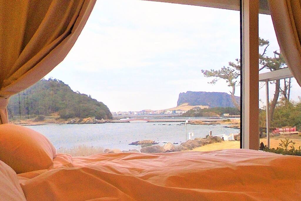 침대에서 성산일출봉 그리고 자연을 느끼실수 있는곳