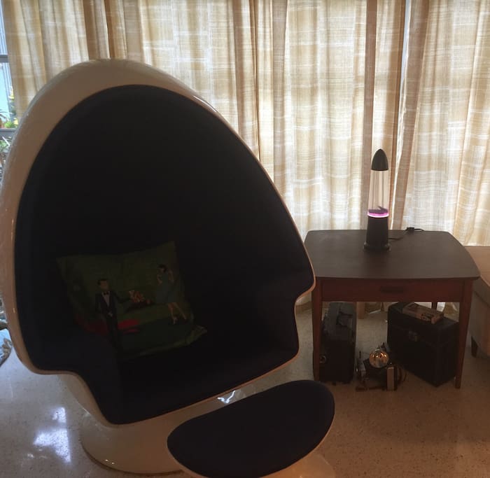 Block out the world in our egg chair-remember the movie Dazed and Confused?