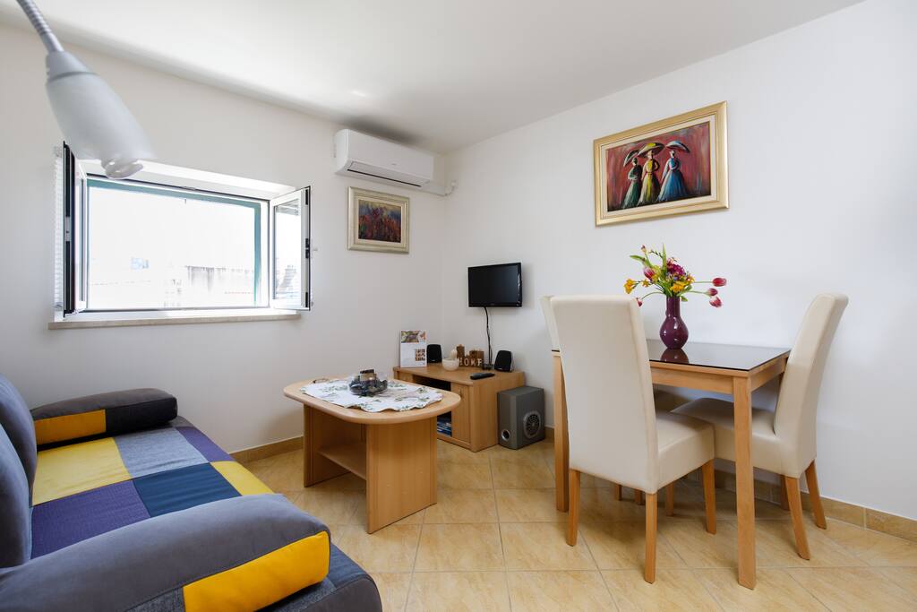 Window, table and TV