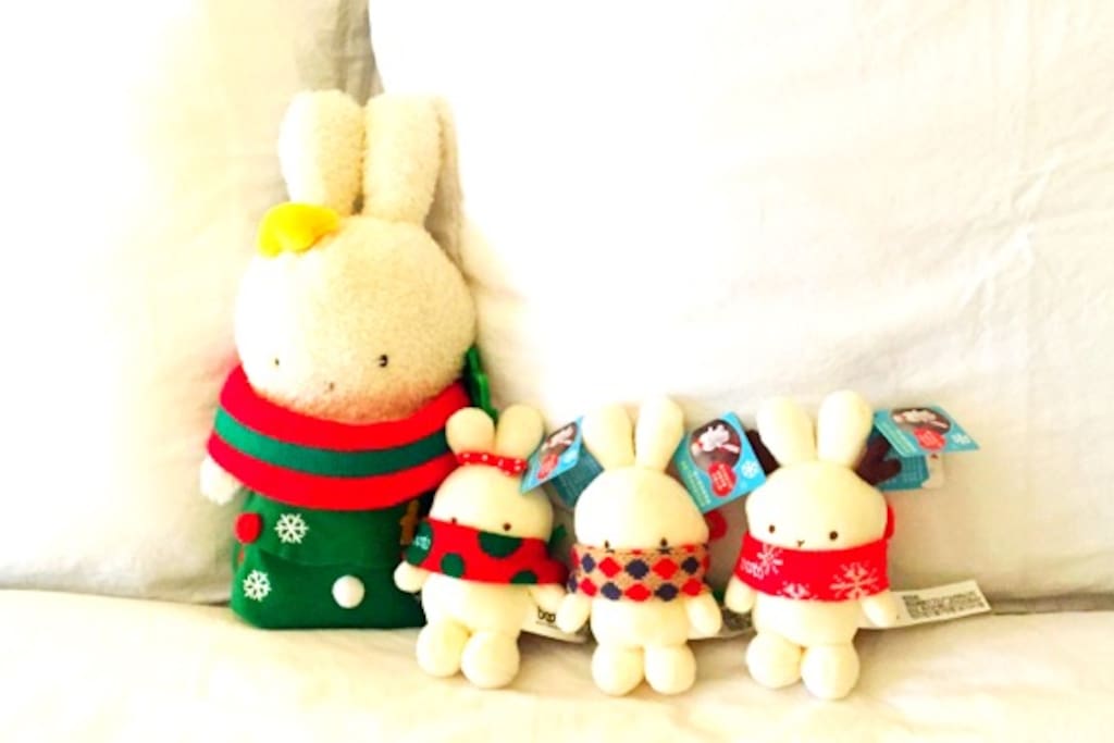 Cute bunnies will greet you :)