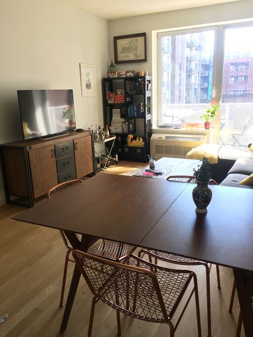 Dining room table in living area