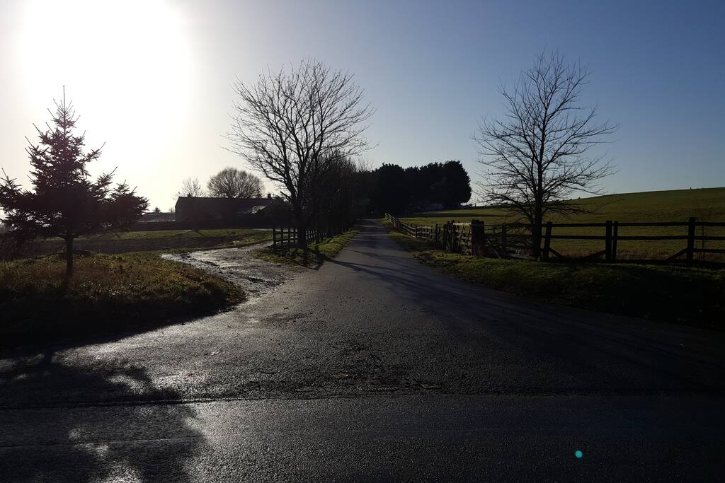 As you come up the hill you’ll find our drive on the right.