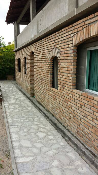 Acesso para a escada dos apartamentos