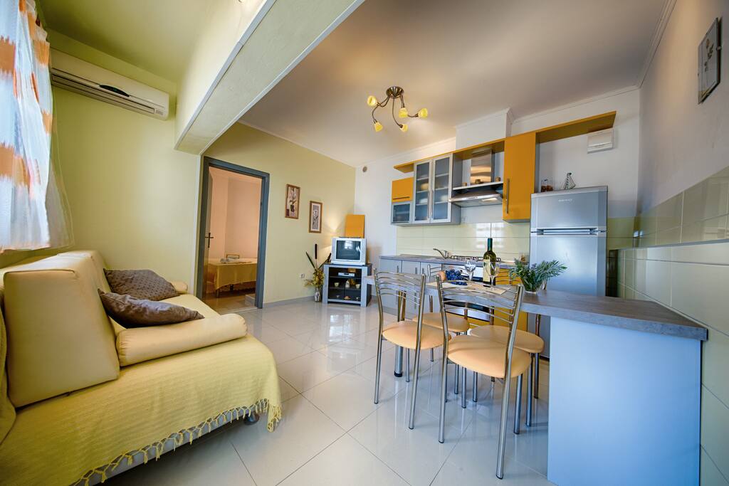 Kitchen with a living area