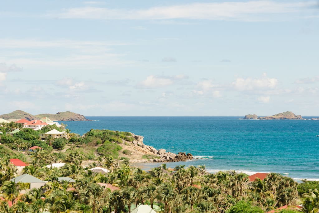 view of anse des cayes bay from the villa