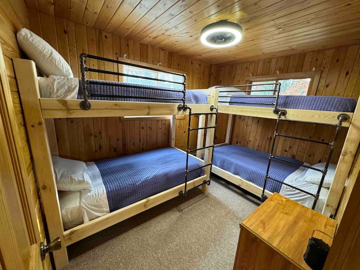Second bedroom with twin bunk beds.