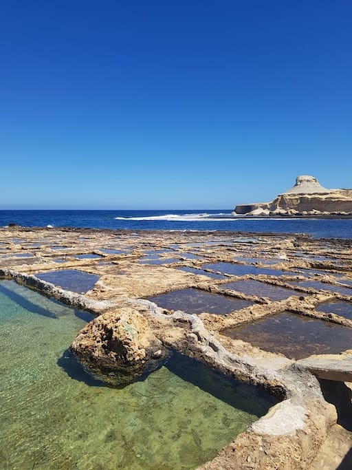 Salt pans are 5 minutes walk from the apartment