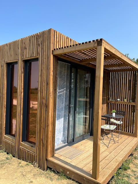 Cozy wooden chalet with shared pool