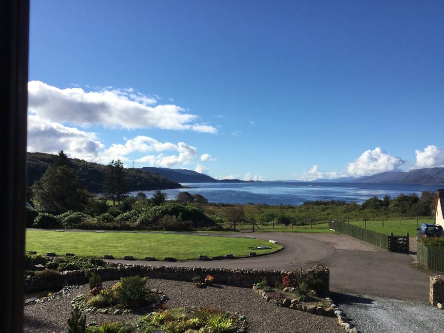 The beautiful scenery from your bedroom window south west down Loch Linnhe to the Island of Mull beyond.