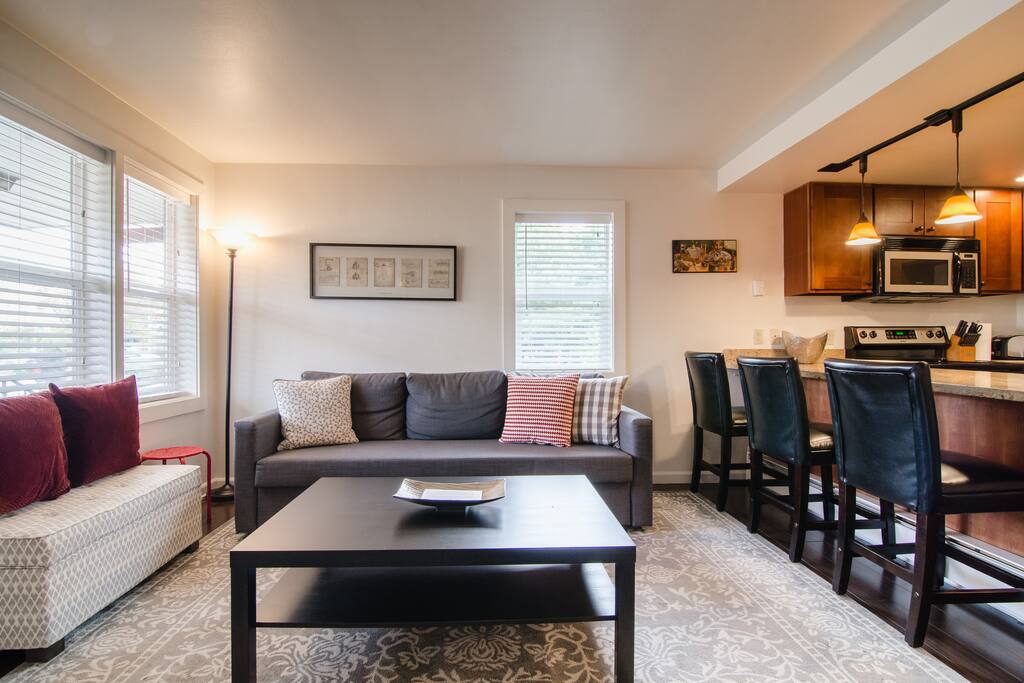 Living Room with Fold Out Couch for additional sleeping