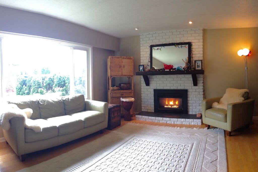 Living Room with gorgeous views of the chief, gas fireplace and comfortable sleeping couch (not in picture)