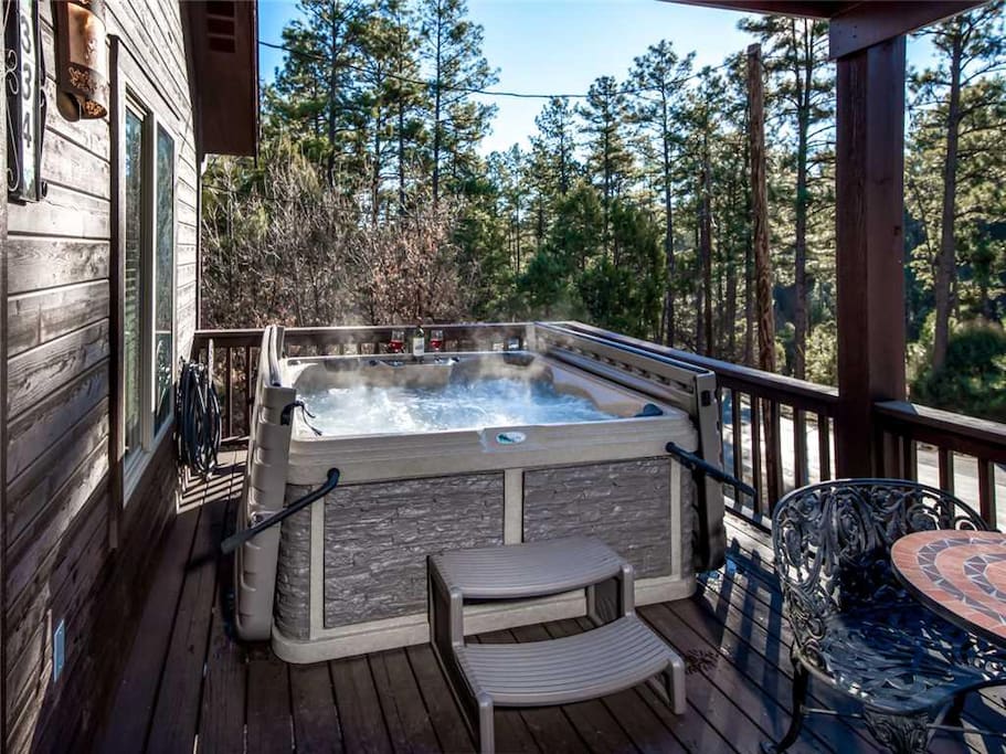 End your day with a relaxing soak in the hot tub. The soothing waters will put you at ease after a long, hard day of vacation fun