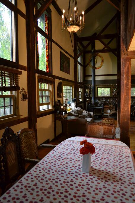 Converted barn with Antique Victorian decoration
