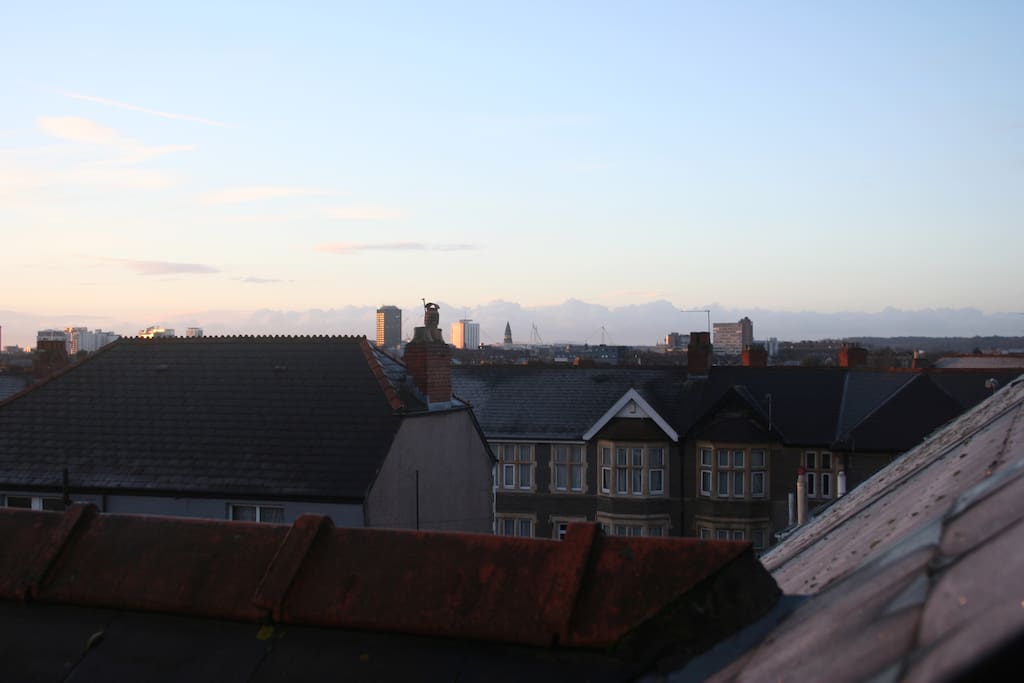 View from 2nd floor double bedroom - will Millennium/Principality 1.7 miles in the distance