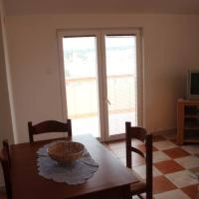 Living room and dinning room with air conditioner