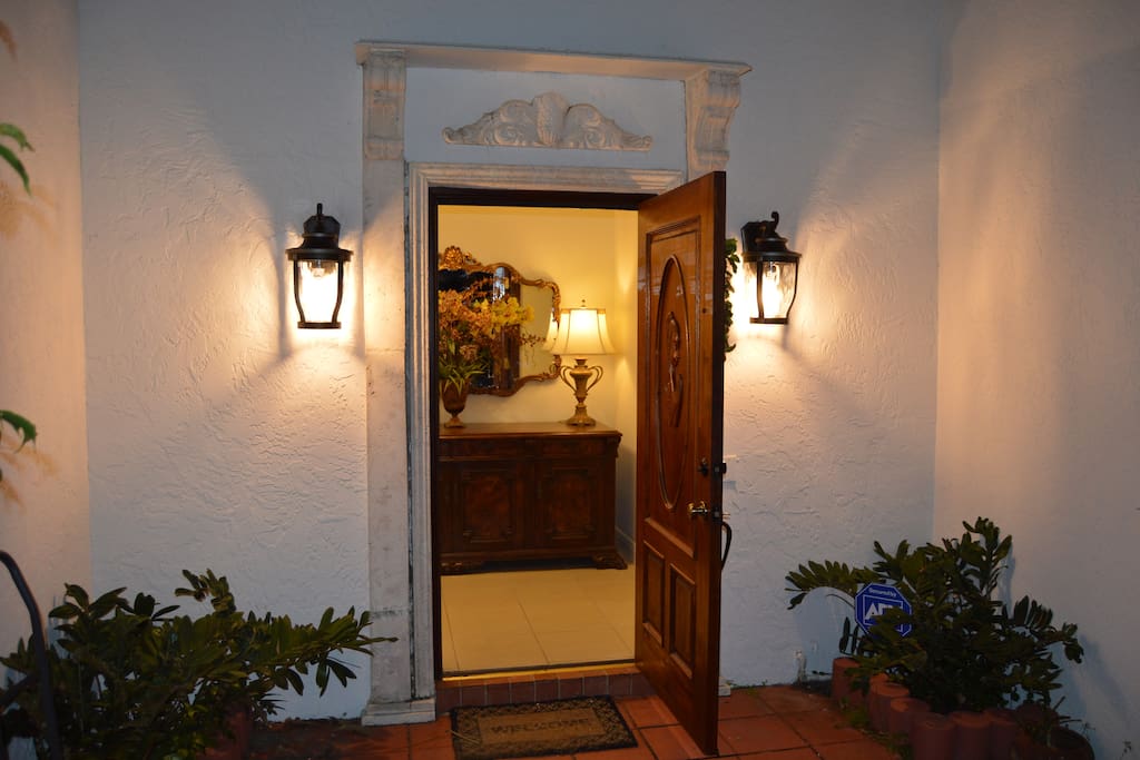 Spanish style courtyard at entrance