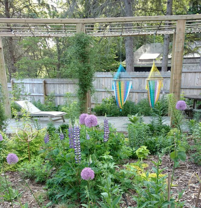 The pergola in the private garden