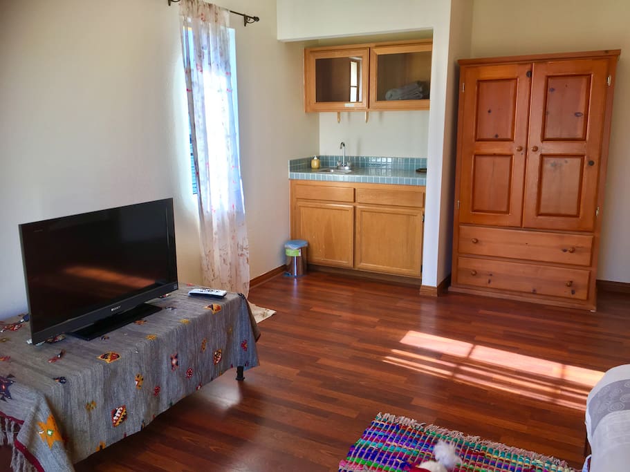 Your room includes TV, closet, sink and much more.