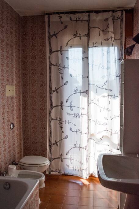Bagno con vasca-doccia.