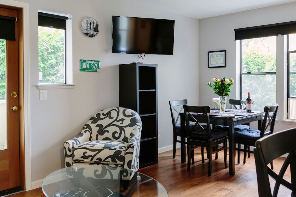 The living area has lots of room for everyone to spread out and relax