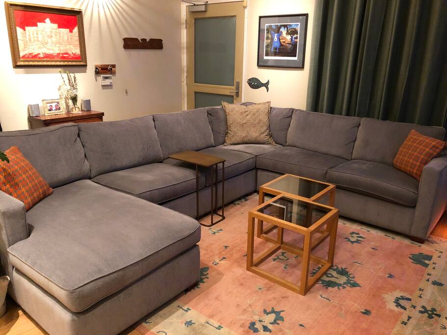 A couch made for relaxing.