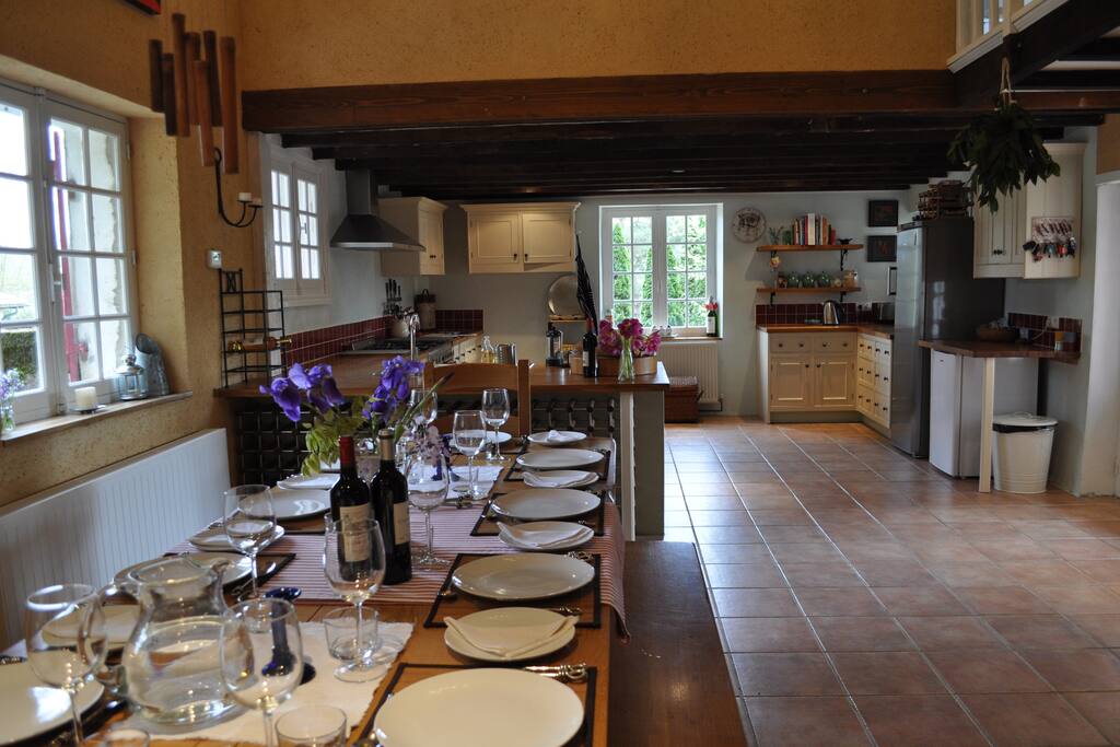 View from the dining room to the kitchen
