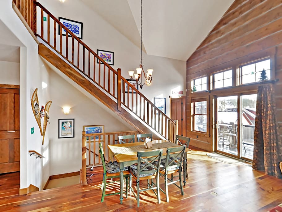 Stairs off the dining area lead up to the 3rd floor bedroom.