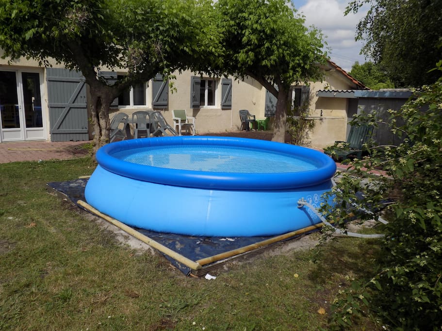 le jardin avec la piscine