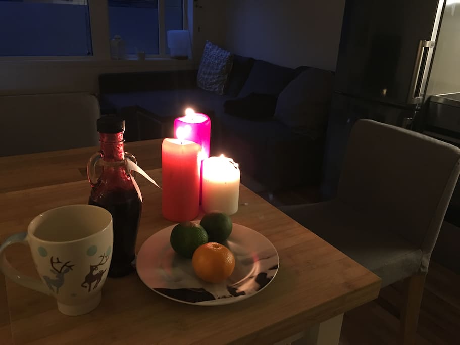 Cosy kitchen table for breakfast